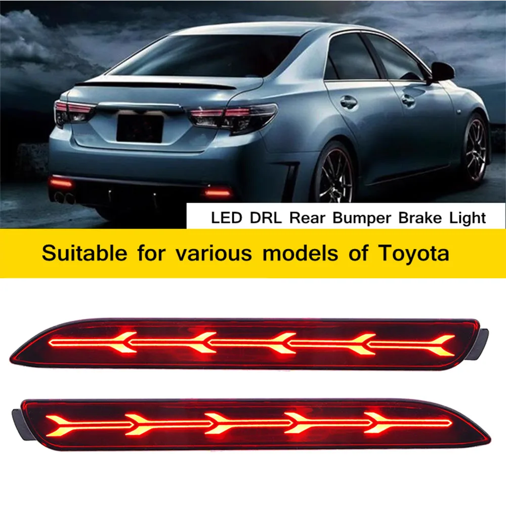 DC 12V 2PCS/Set Car LED DRL Rear Bumper Brake Light for Toyota Camry 2006-2014 Reiz 2007-2015 Lexus NX 2014-2018 RC 2015-2018
