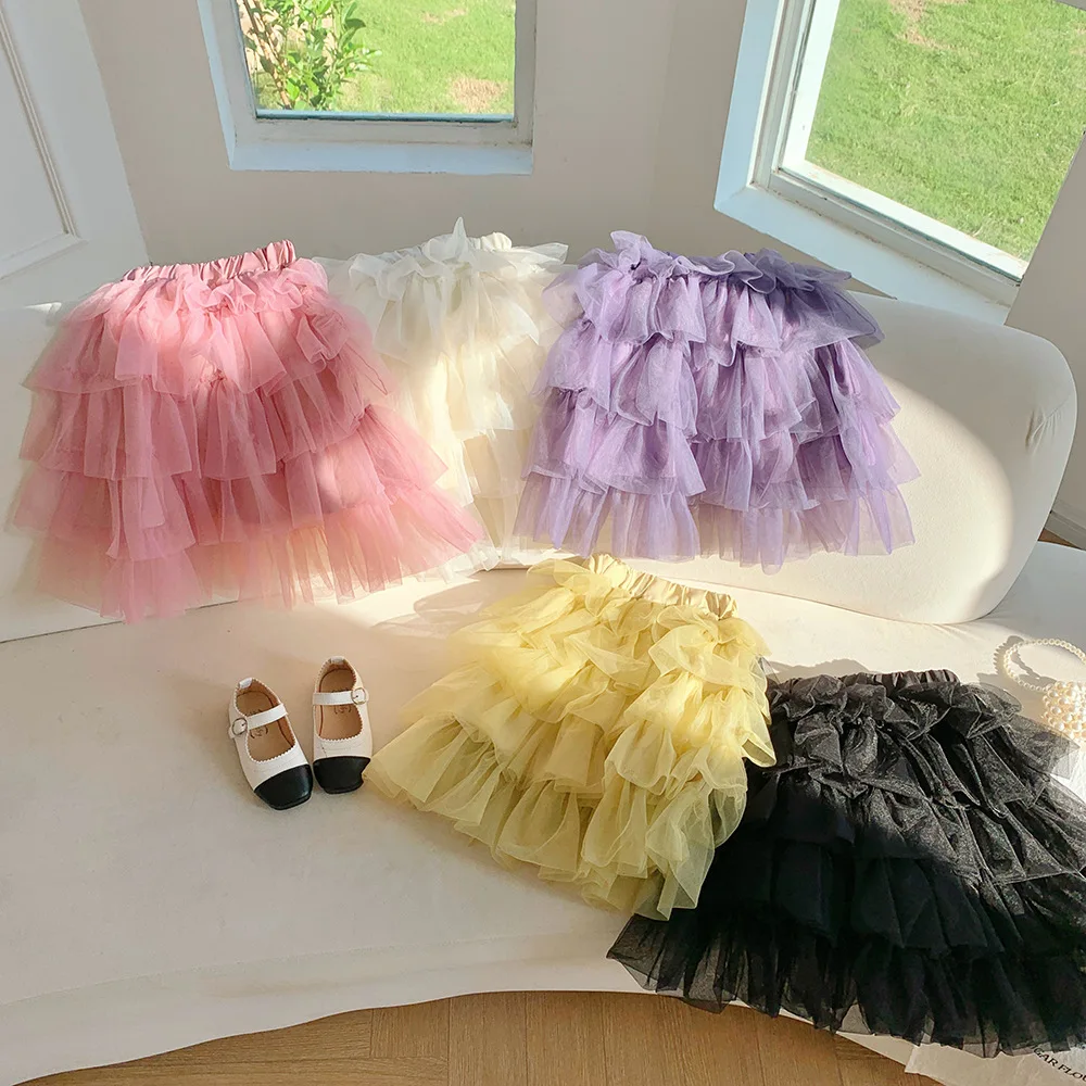 2-8T Infant Kid Girl Cake Skirt Elegant Toddler Baby Clothes Autumn Long Tutu Skirt Cute Sweet Party Club Outfit