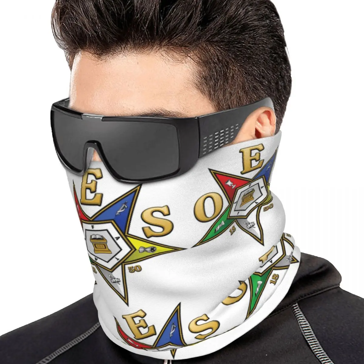 Oes Order Of The Eastern Star Multifunctional Elastic Neck Gaiter Dust Proof Face Cover Bandana Unisex for Motorcycle Climbing