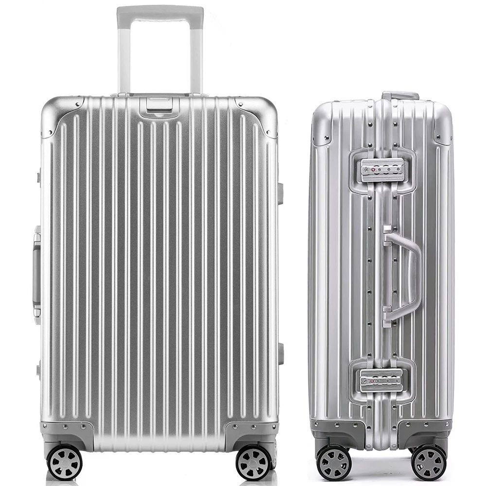 [Súper Oferta] Maleta de Aleación de Magnesio 100% con Candado TSA, Impermeable, 360 ° Maleta de Viaje con Ruedas Silenciosas de 20, 24, 26 y 28 Pulgadas, Tamaños Mediano y Grande