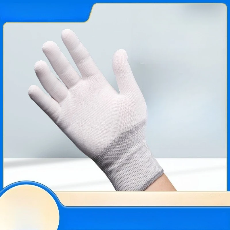 10 Pairs Nano Thin Nylon Glove Liners, Wear-Resistant Breathable Work Gloves for Bead Polishing & Daily Labor Protection