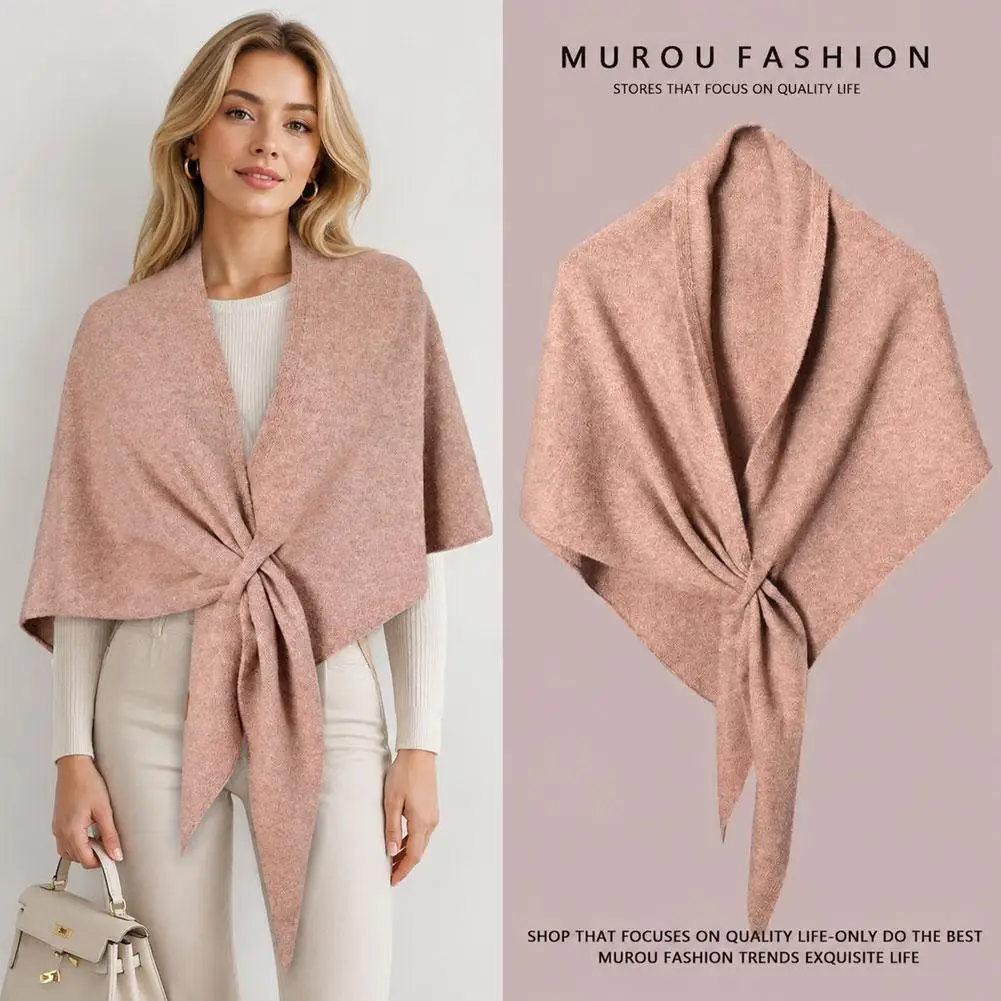 2026 New High-Quality Women's Wool Blend Shawl Women's Knitted Triangle Shawl Cardigan Cape Shawls and Scarves - Perfect Gifts