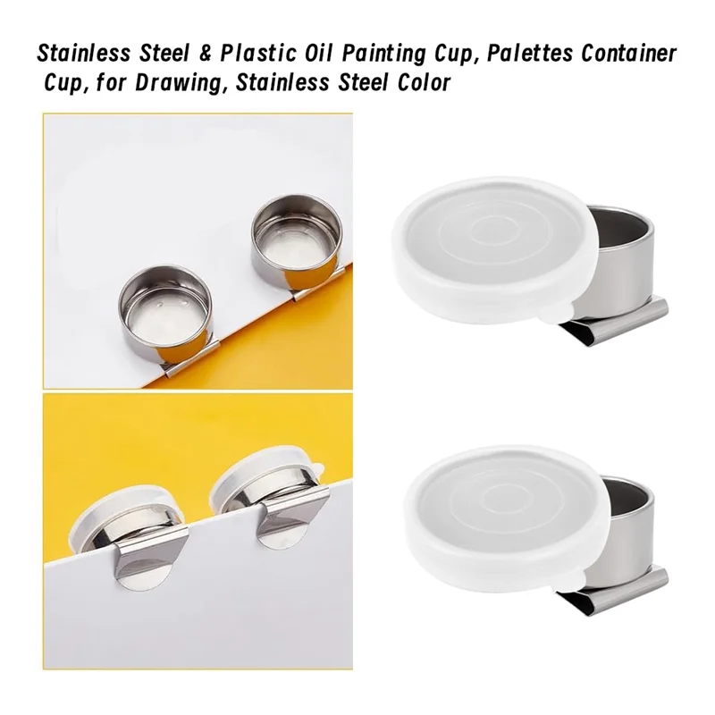 

Практичные-4 шт., чашки для масляной живописи из нержавеющей стали, одиночные палитры, контейнер, ковш, чашки для палетки, Fordrawing