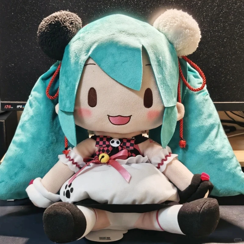 Original Sega Hatsune Miku Fufu Plush Doll Panda Bun Stuffed Plushine Strawberry Swimsuit Fufu Toy Collectible Cute Gift Anime