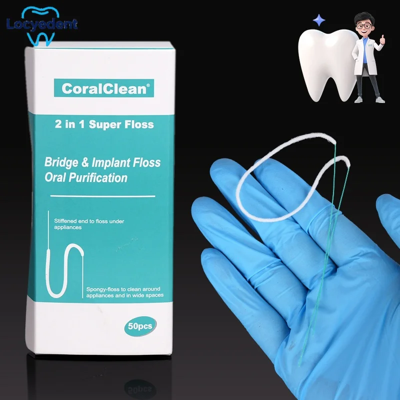 50pcs Dental Floss Toothpick Threaders Tooth Floss Expanded Orthodontic Flosser Multifunctional Cleaning Wire Line