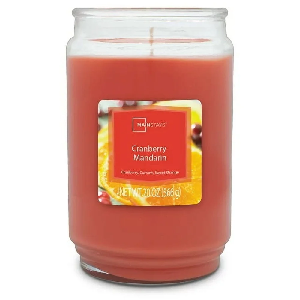 Candela in vaso di vetro profumata alla mirtillo rosso mandarino 20 oz Stoppino singolo Aroma fruttato Rilassante Decorazioni per la casa Regalo Brucia 100-120 ore