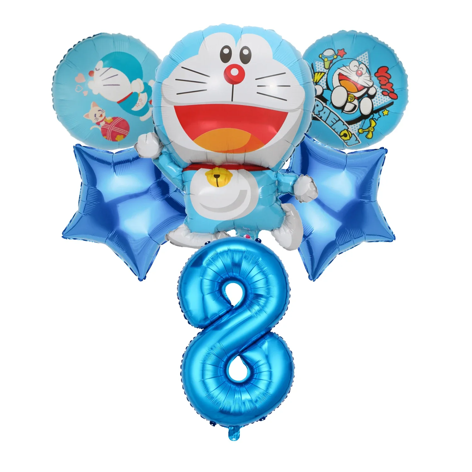 Doraemons Kid Birthday Decorative Ballons Set Aluminum Foil Balloon Number Balloons Set Party Decoration Photographic Props Gift