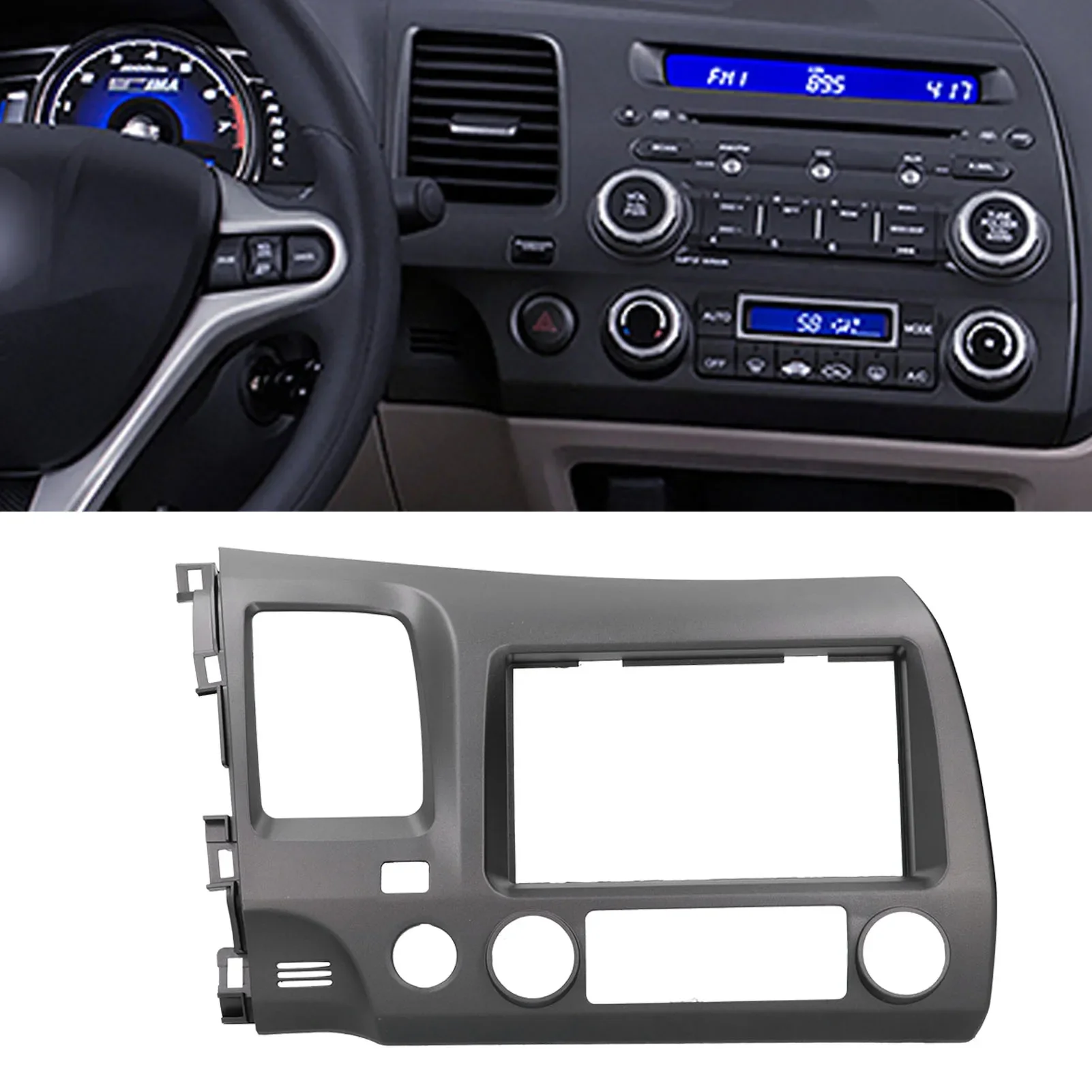 

2DIN Radio Dash Kit With Wiring Harness Car Stereo Navigation Fascia Fit For Honda Civic 2006‑2011