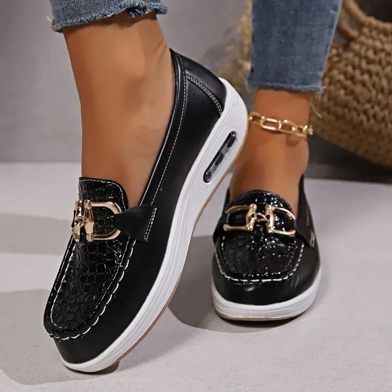 Women Casual Wedge Platform Shoes 2024 Spring Autumn Designer Comfort Walking Loafers Fashion Slip on Sneakers Zapatos De Mujer