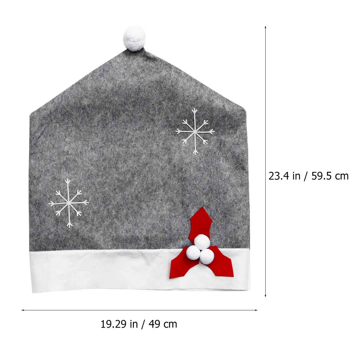 Christmas Hat Shape Chair Cover Washable Reusable Seat Slipcover for Dining Room Cafe Hotel Holiday Decor