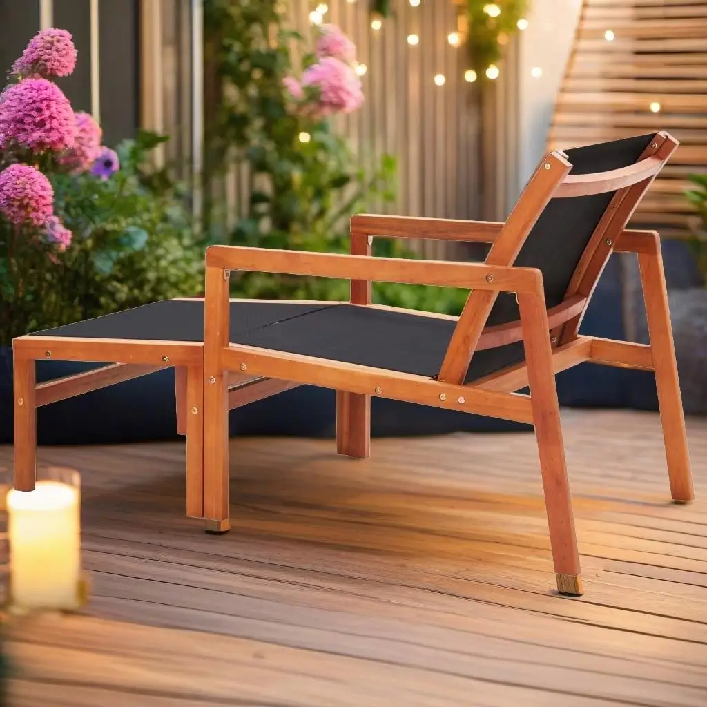 

Solid Wood Eucalyptus Patio with Footrest - Durable Design for Outdoor Comfort