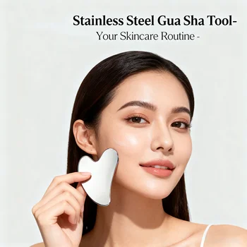 Grattoir Gua Sha en acier inoxydable, soins de beauté pour l...