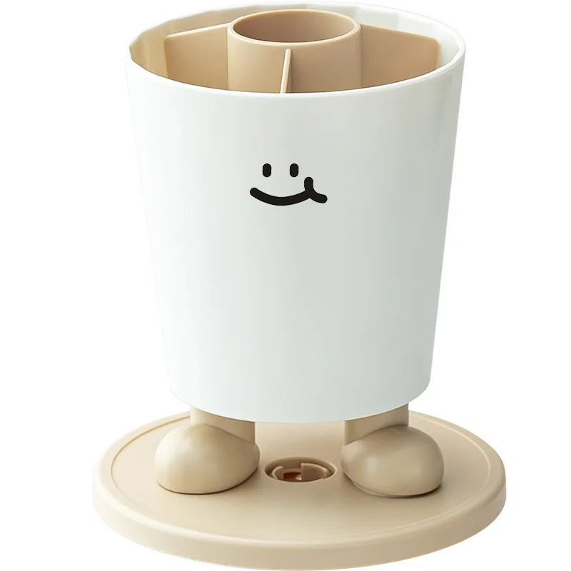 Era Good Quality Rotating Funny Emoticon Pen Holder Office Desktop Storage Box Multi-functional Removable Pen Bucket Shelf