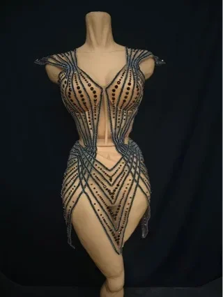 

Прозрачный дизайн, чувственное сетчатое подарочное платье на день рождения для ночного клуба, сексуальная сетчатая сине-белая короткая юбка, вечерние выступления