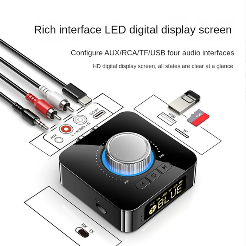 1 Set adattatore Bluetooth Bluetooth 5.0 ricevitore Audio trasmettitore 2 In1 convertitore adattatore Audio AUX