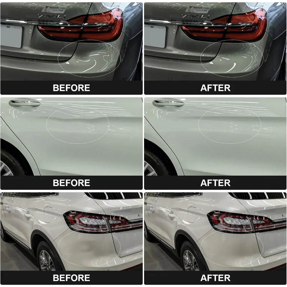 طقم إصلاح دنت احترافي مكون من 129 قطعة: مطرقة منزلقة وأدوات على شكل حرف T لإزالة أضرار حلفة السيارة