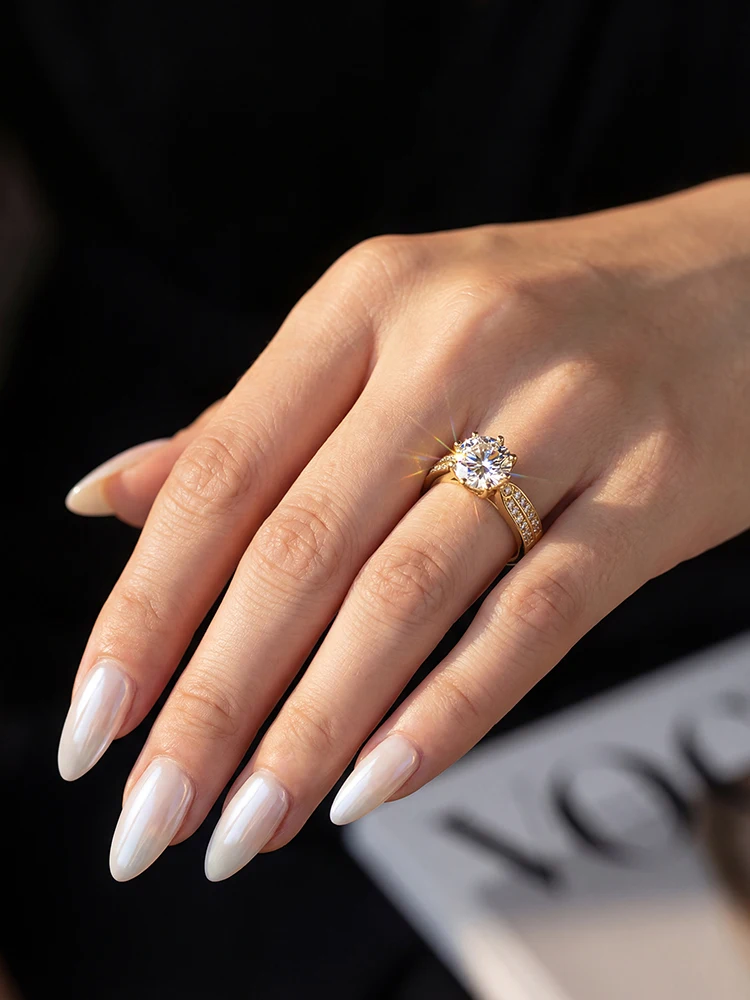  Fashion 1CT Moissanite Diamond White Stone Women's Engagement Ring 925 Sterling Silver High Quality Fine Jewelry - view 5