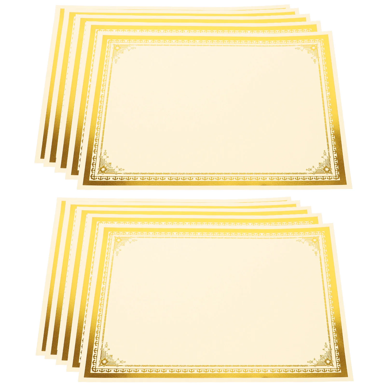 10Sheets Premium Blank Certificate Paper Diploma Inner Pages Printable Writable Certificates for Classroom End of Year