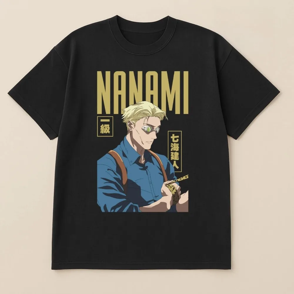 Jujutsu Kaisen Nanami Kento Unisex Reines Baumwoll-T-Shirt 2026 Sommer Heißer Anime-Print Rundhals Locker Sitzendes Kurzarm-Oberteil für die Familie