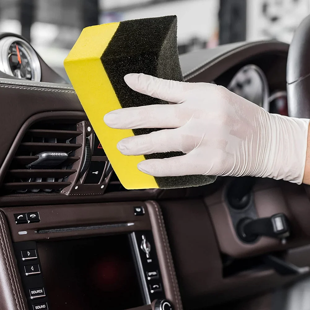 【HOT N07R】 18Pack Tire Dressing Applicator Pads Tire Shine Applicator Dressing Pad Polishing Sponge for Car Glass Painted Steel