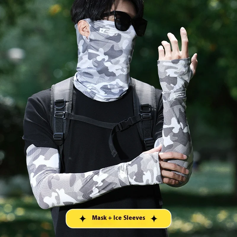 

Мужские рукава из ледяного шелка UPF 50+, свободная посадка, защита от солнца, подходит для вождения, рыбалки, летние спортивные солнцезащитные маски на открытом воздухе