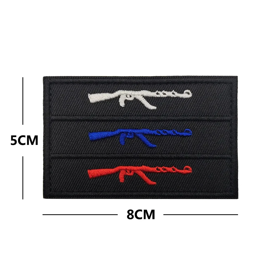 Russian Spades AK47 Tactical Patch Weapons Embroidered Patches for Clothing Military Hook&Loop Badge Sticker on Backpack Jackets