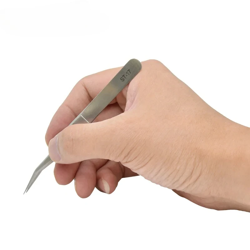 (115mm) High Precision Tweezers Stainless Steel Non-magnetic Acid-proof Pincers  Eyelashes Beauty Manicure Tools