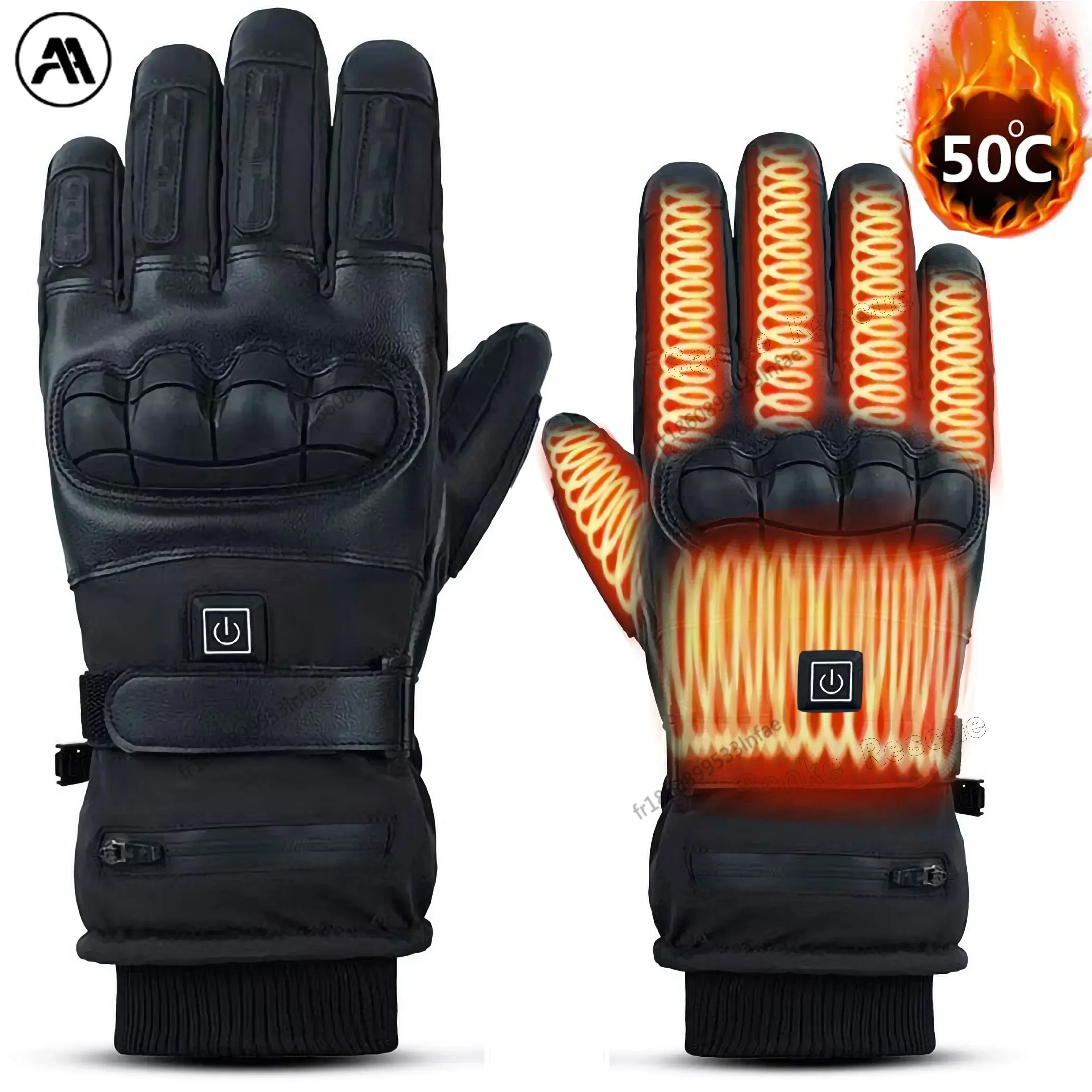 Gants chauffants électriques pour moto en plein air, gants rechargeables pour temps froid avec compatibilité pour écran tactile