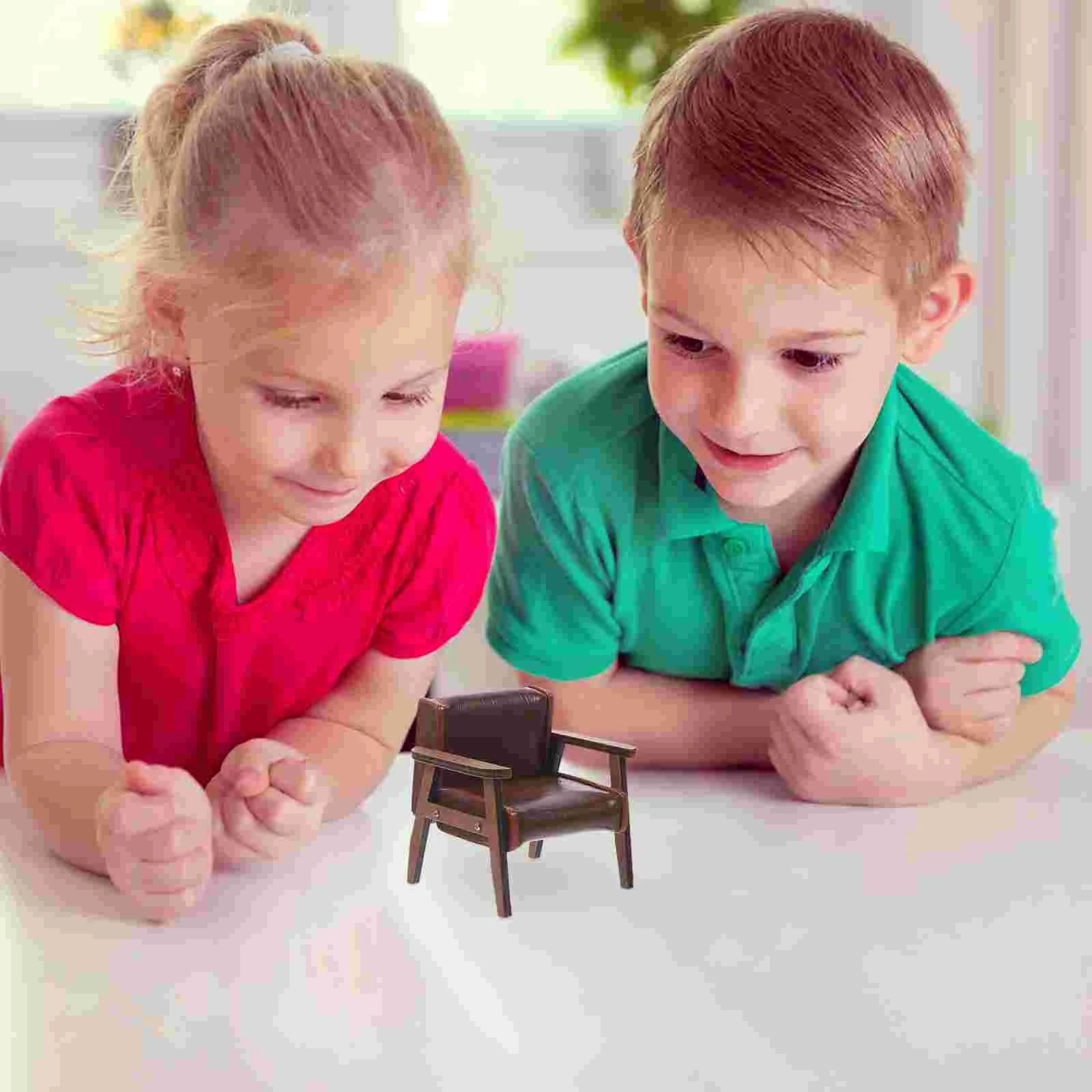 Miniature Chair House Bookshelf Dollhouse Sofa Armchair Adornment Furniture