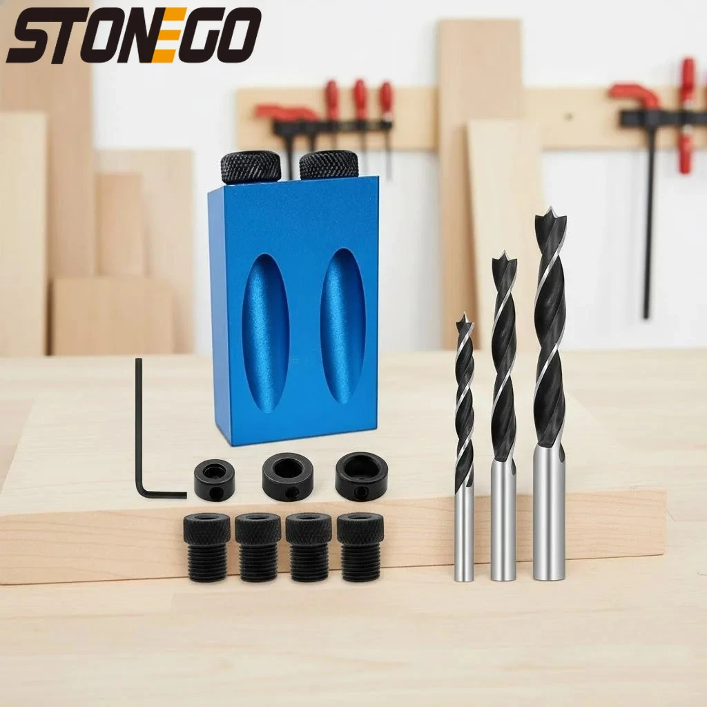 

Recessed Screw Jig 15 Degree Drill Dowel Woodworking Kit Guide Joint Angle Finder Tool for Power Tools