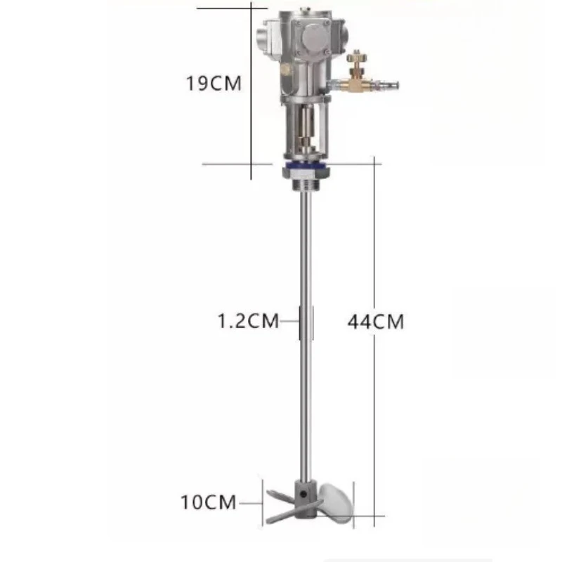 60L 5 Gallon Air Mixer Aluminum Pneumatic Agitator 2800RPM 1/8HP Industrial Stirring Equipment