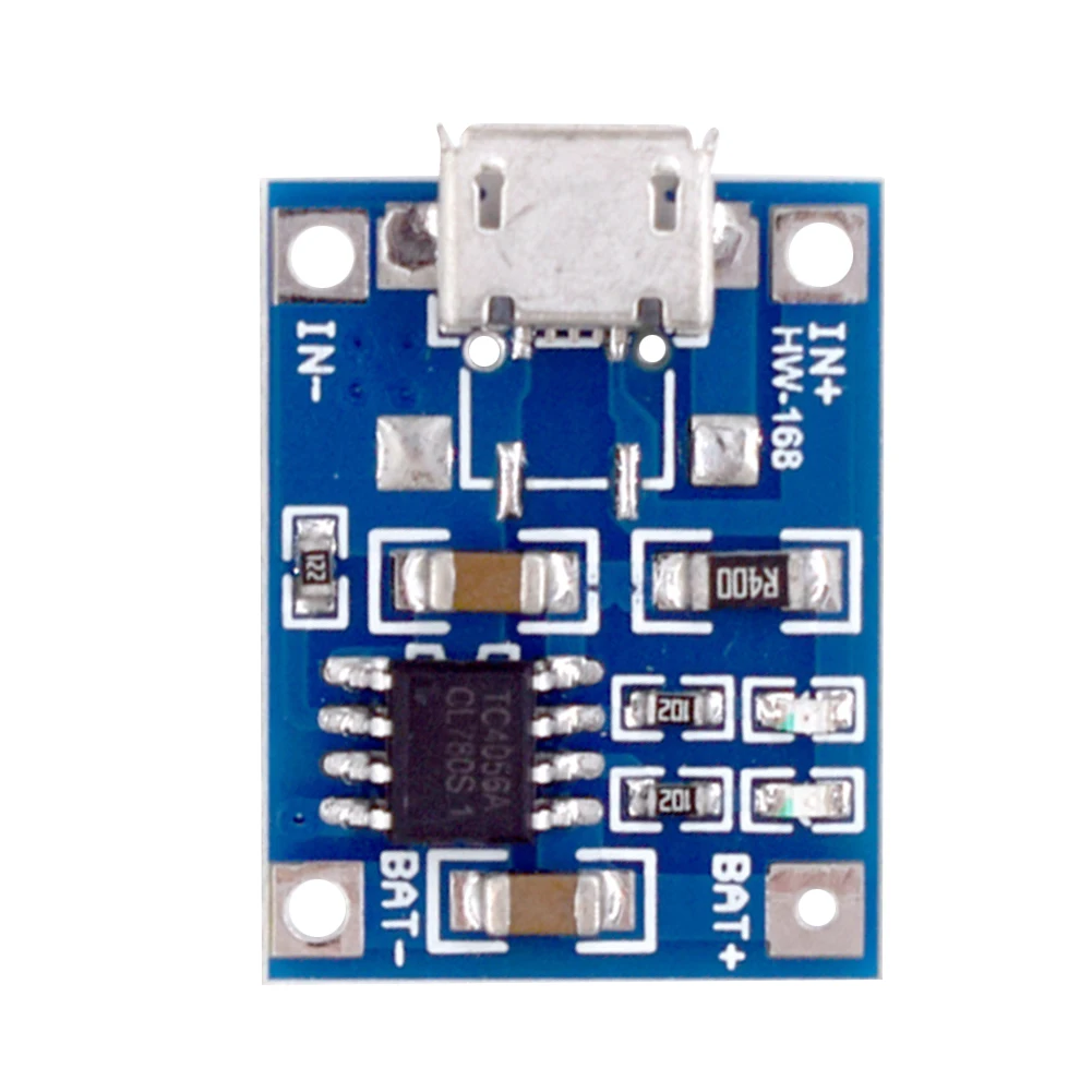 Lithium Battery Charger Module Micro USB Battery Charging Module 1A DC4.5-5.5V with Indicator Light for Lithium Batteries
