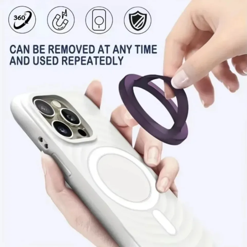 

Magnetic Phone Ring Holder Attachment Removable Waterproof Liquid Silicone Grip Universal for iPhone Android Phone Ring Holder
