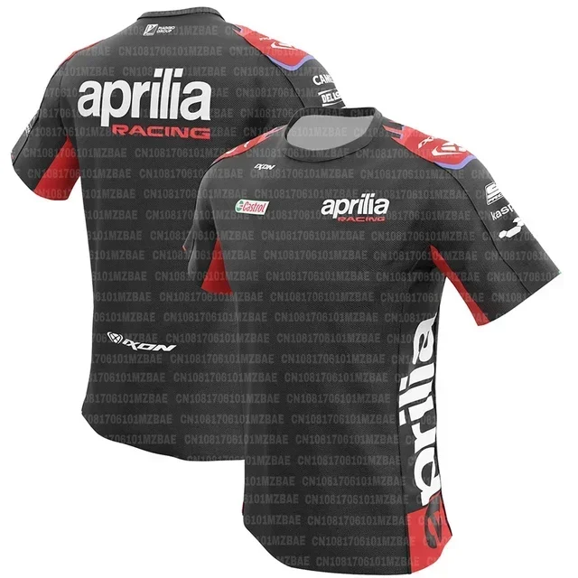 Koszulka Aprilia Racing Team 2024 Najnowsza koszulka Moto GP Outdoor Sports z krótkim rękawem Męska koszulka motocyklowa z nadrukiem 3D Oddychające