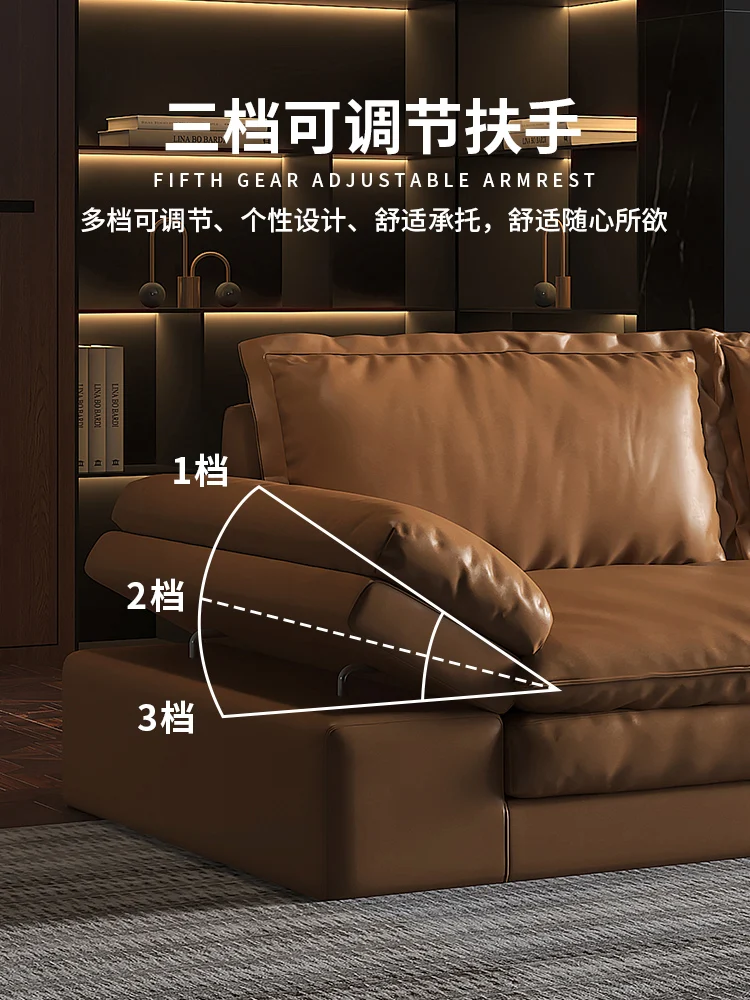 Science and technology cloth ultra deep sitting wide sofa living room modern light luxury tofu block Italian minimalist 2023 new