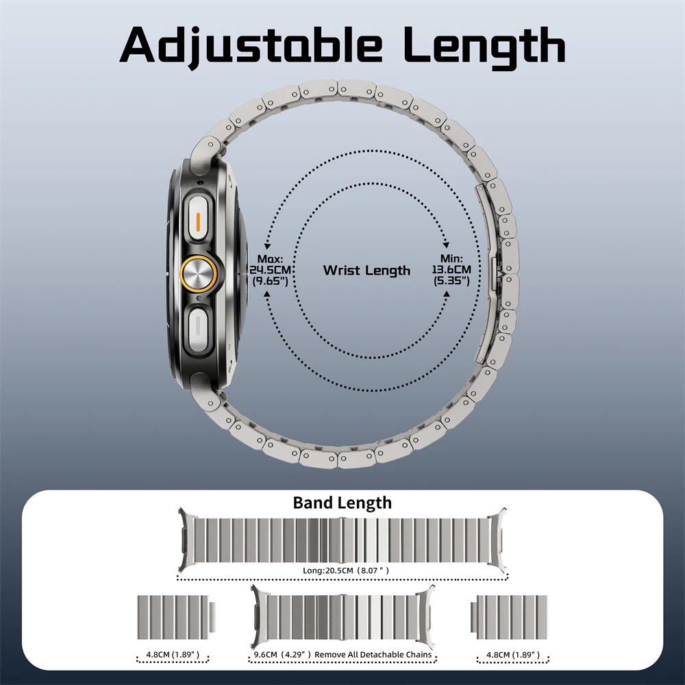 LULULOOK Titanarmband für Samsung Galaxy Watch Ultra 2 47mm, DLC-Beschichtung, 24 mm Breite, Ersatz-Uhrenarmband für Galaxy Watch Ultra – Detail 12