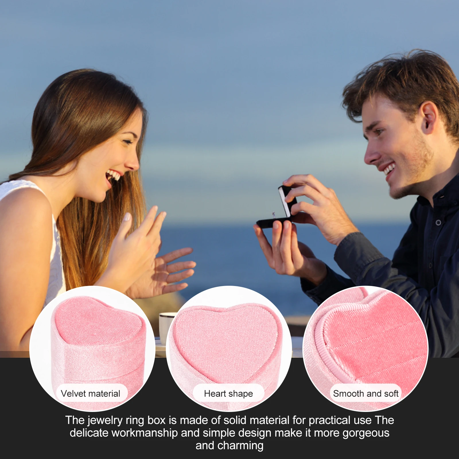 

Heart Shaped Ring Box Wedding Decor Bridal Gift ganizer Accessory Case Heart Shape Ribbon Dustproof Jewelry Box