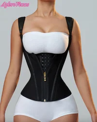 Fajas Colombianas de doble compresión para mujer, corsé entrenador de cintura con hueso posparto, moldeador de Cuerpo Adelgazante, cinturón plano para el estómago