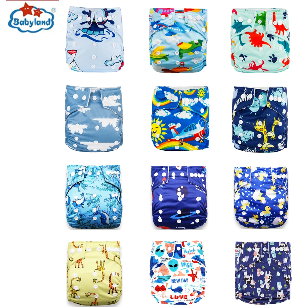 

BABYLAND 2023 Reusable Diaper Shells Fit 3-15kg 0-2 Years Eco-friendly Adjustable Nappy Washable Baby Cloth Diaper Covers