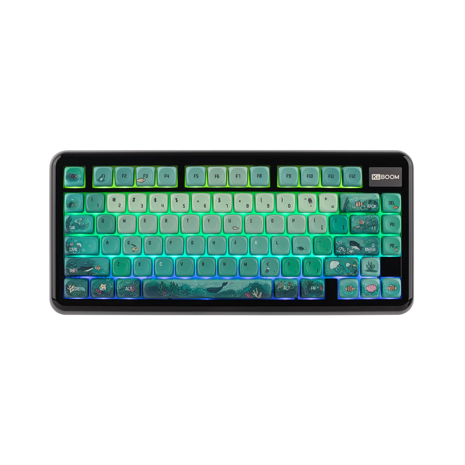 KiiBOOM x Cosydiaries Ocean Breeze MOA Profile Keycap Set 142 Dye-Sub PBT Keys Compatible with MX-Style Mechanical Switches