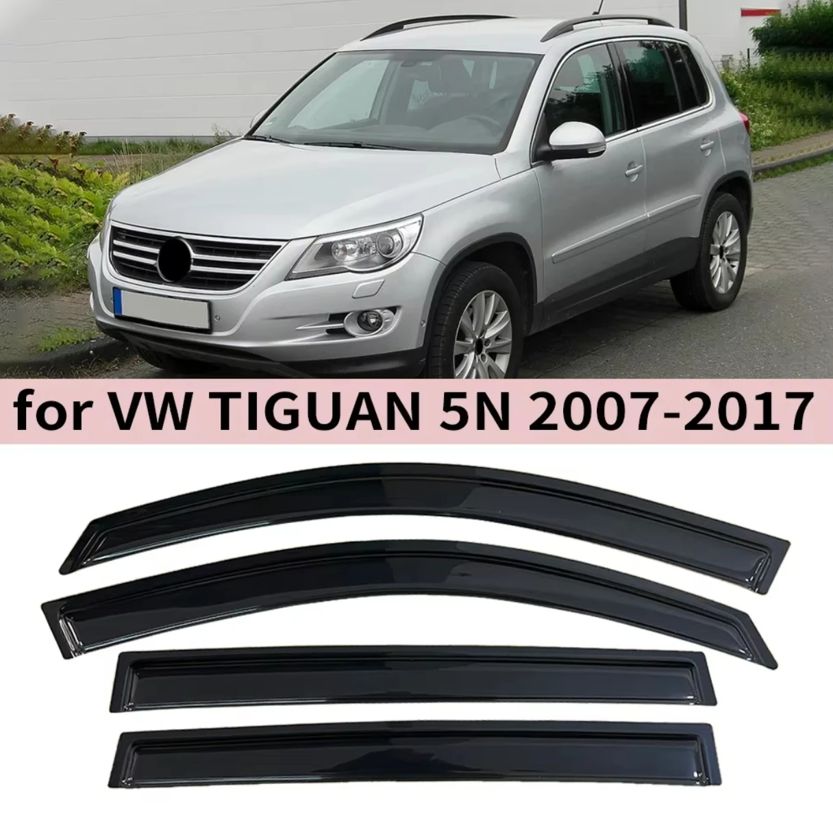 

For VW Tiguan 5N 2007 2008 2009 2010 2011 2012 2013 2014 2015 2016 2017 Wind Deflectors Rain Guards Door Visor Window Visor
