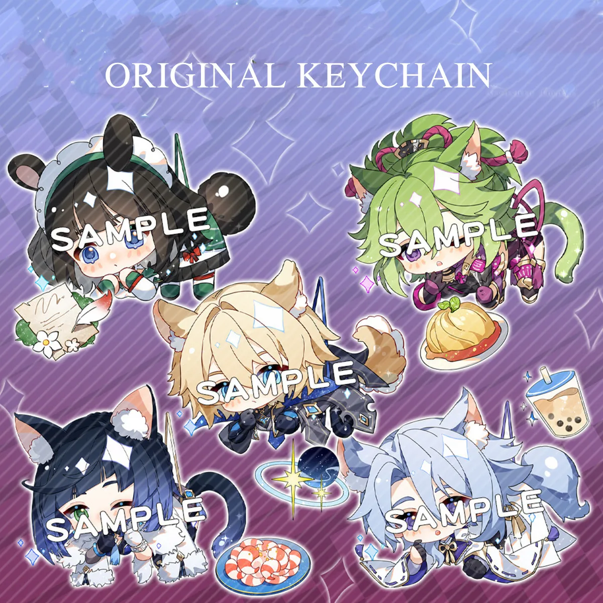 New Genshin Impact Dainsleif Kamisato Ayato Game Anime Keycain Cute Cartoon Pendant Keyring Backpack Jewelry Gift Badge Cosplay