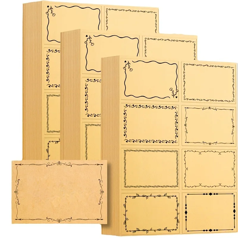 

Blank Kraft Paper Label Stickers Self Adhesive for Packaging Envelopes Cards Party Favor Tags Gift Wrapping