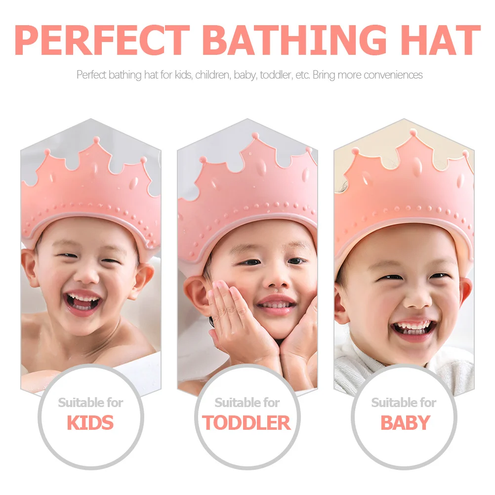 Kids Washing Hair Hat Adjustable Crown Shape Waterproof Shampoo Hat Protects Eyes Ears from Water Shampoo Ideal for Children's