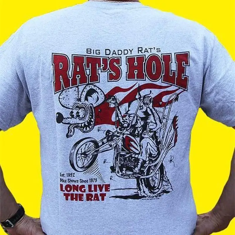 قميص Rat's Hole Ash 1969 Tuff Ash قميص فني عتيق من Rat Fink Big Daddy Rat قطن
