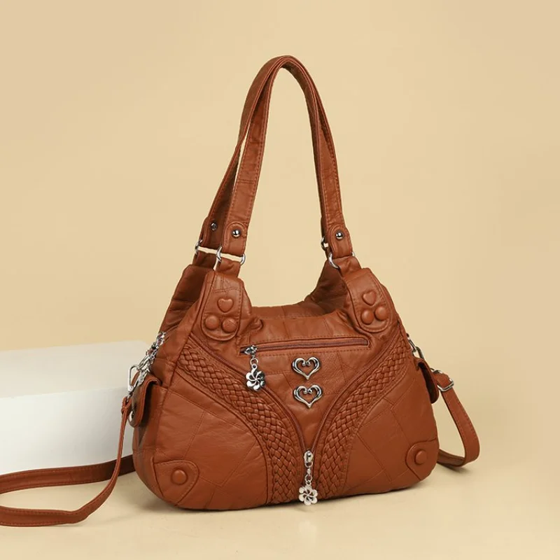 

Стильная сумка через плечо из искусственной кожи, женская цепочка с кисточками, противоугонная молния, легкая бестселлерная вечерняя сумка ​