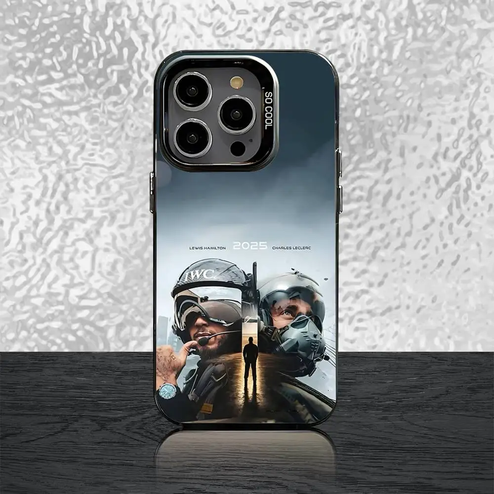 حافظة هاتف فيلم F-F1 2025 لهاتف آيفون 16,15,14,13,12,11,Pro,Max,Plus,Mini,SE غطاء خلفي ليزر أسود غير لامع