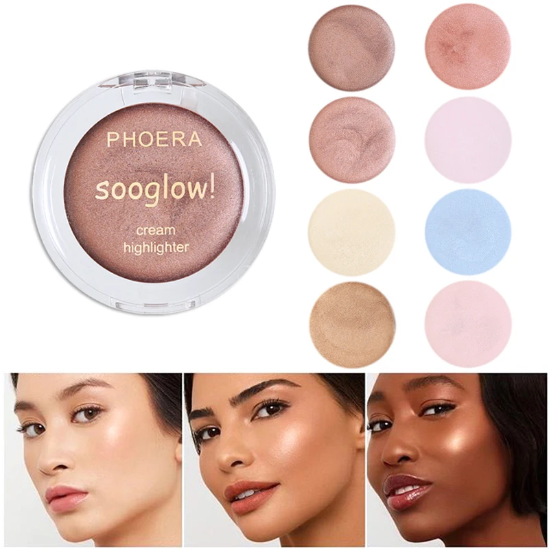 1PC Illumination Face Highlighter Cream Shimmer Contouring Makeup Highlight 8 Colors Brighten Face Glow Bronze TSLM2