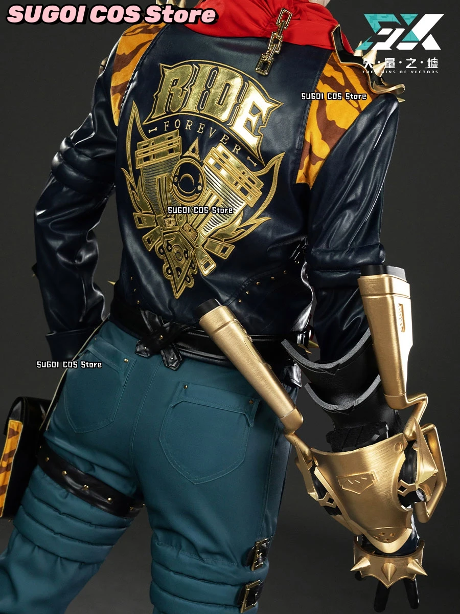 Game Zenless Zone Zero Cos Lighter Cosplay Costumes Pu Leather Coat Lighter Wig Shoes Black Suit Men 2025Hallowen Role-play Suit