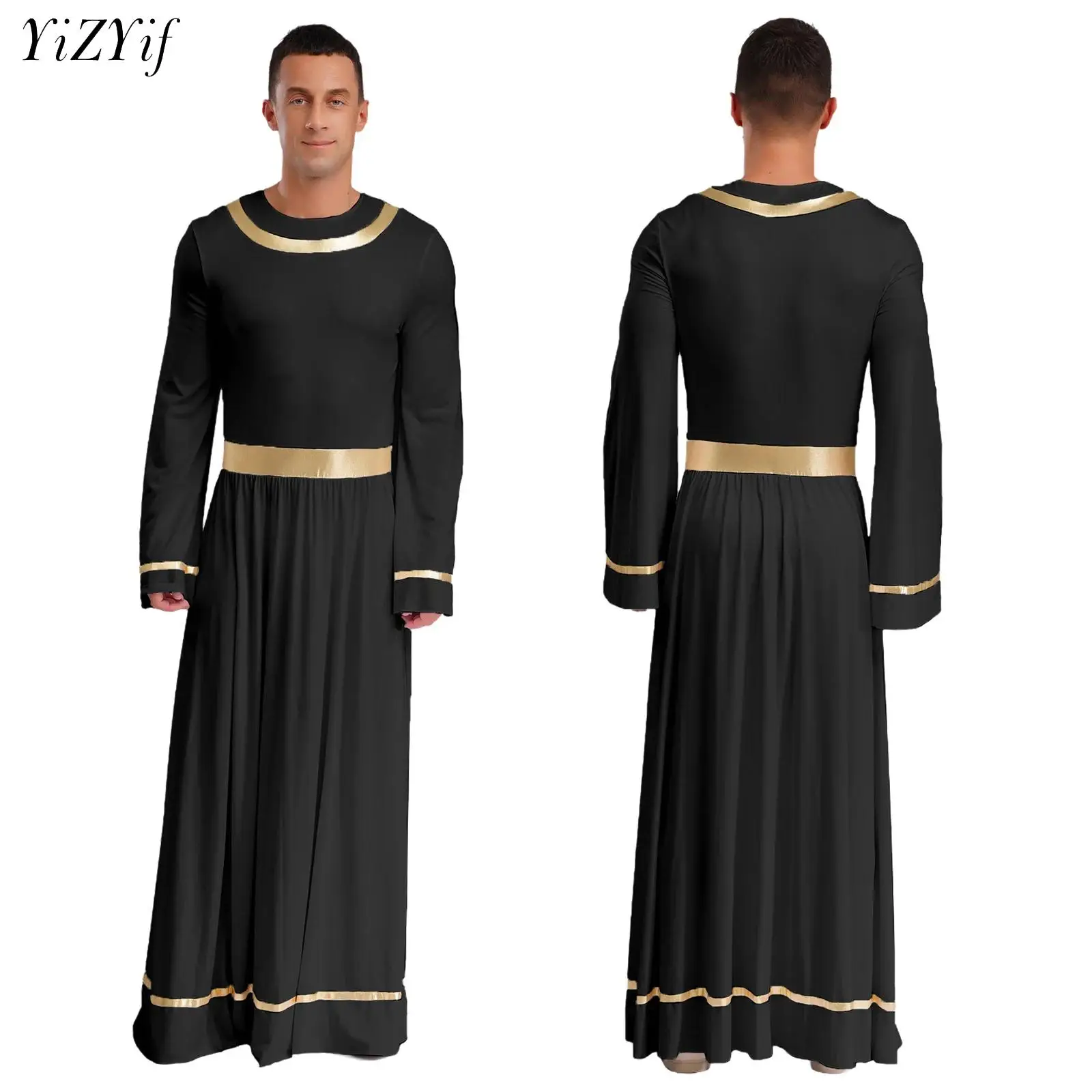 

Мужское платье для поклонения священника, церковный хор, похвальный литургический танцевальный костюм, Хэллоуин, вечеринка, христианский пастор, священнослужитель, халат для косплея